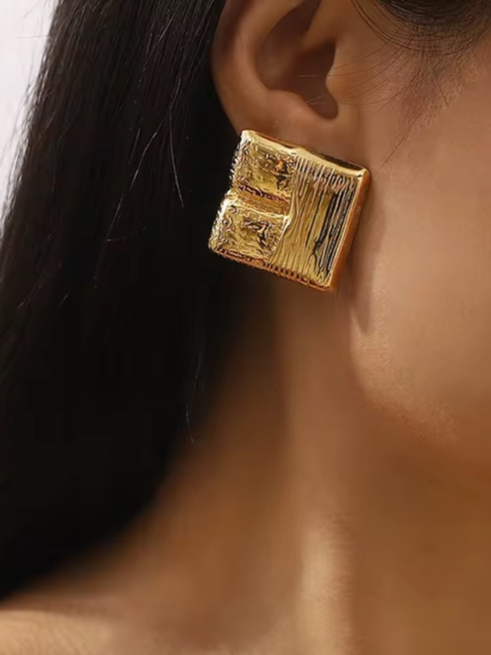 French Retro Geometric Stainless Steel Earrings